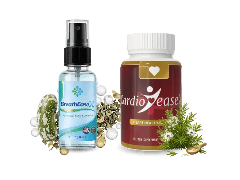 BreathEaseX + CardioEaseX respiratory and cardiovascular support supplement bundle