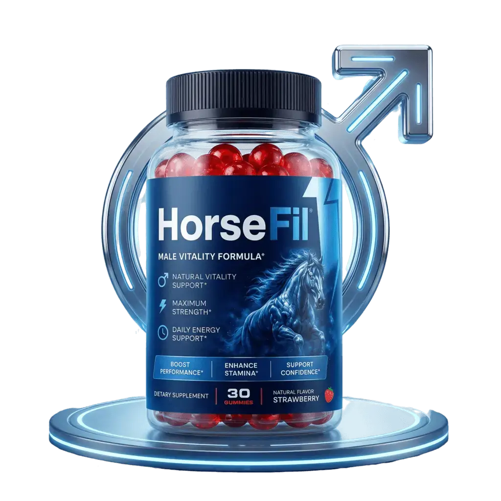 HorseFil gummy bottle — official men's vitality supplement